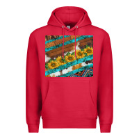 Cardinal western aztec sunflowers turquoise cowhide Premium Hoodie - BarkalooDesign