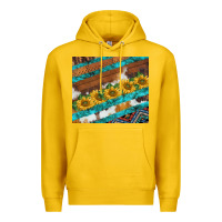 Lemon western aztec sunflowers turquoise cowhide Premium Hoodie - BarkalooDesign