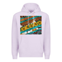 Lilac western aztec sunflowers turquoise cowhide Premium Hoodie - BarkalooDesign