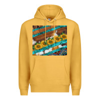 Mustard western aztec sunflowers turquoise cowhide Premium Hoodie - BarkalooDesign
