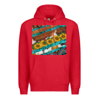 Red western aztec sunflowers turquoise cowhide Premium Hoodie - BarkalooDesign