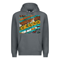 Rock western aztec sunflowers turquoise cowhide Premium Hoodie - BarkalooDesign