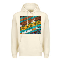 Sandshell western aztec sunflowers turquoise cowhide Premium Hoodie - BarkalooDesign