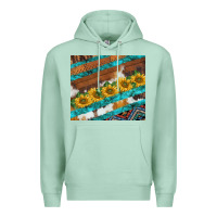 Seafoam western aztec sunflowers turquoise cowhide Premium Hoodie - BarkalooDesign