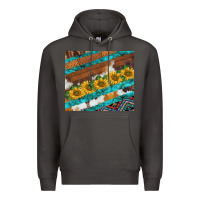 Smoke western aztec sunflowers turquoise cowhide Premium Hoodie - BarkalooDesign