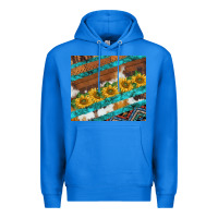 True Royal western aztec sunflowers turquoise cowhide Premium Hoodie - BarkalooDesign