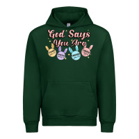 Forest Green god says you are easter Urban Hoodie - MaliasSmallBusiness
