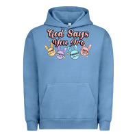 Pigment Pebble Blue god says you are easter Urban Hoodie - MaliasSmallBusiness