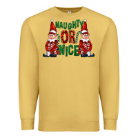 Antique Gold Naughty or nice christmas elfs Premium Sweatshirt - FaDigitalArtStudio
