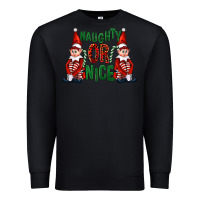 Black Naughty or nice christmas elfs Premium Sweatshirt - FaDigitalArtStudio