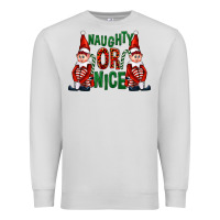 Dove Grey Naughty or nice christmas elfs Premium Sweatshirt - FaDigitalArtStudio