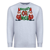 Heather Grey Naughty or nice christmas elfs Premium Sweatshirt - FaDigitalArtStudio