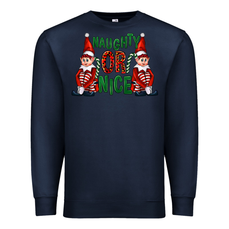 Naughty Or Nice Christmas Elfs Premium Sweatshirt by FaDigitalArtStudio | Teevron
