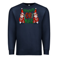 Navy Naughty or nice christmas elfs Premium Sweatshirt - FaDigitalArtStudio