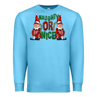 Ocean Blue Naughty or nice christmas elfs Premium Sweatshirt - FaDigitalArtStudio