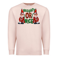 Pale Pink Naughty or nice christmas elfs Premium Sweatshirt - FaDigitalArtStudio
