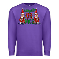 Purple Naughty or nice christmas elfs Premium Sweatshirt - FaDigitalArtStudio