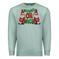 Seafoam Naughty or nice christmas elfs Premium Sweatshirt - FaDigitalArtStudio