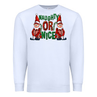 White Naughty or nice christmas elfs Premium Sweatshirt - FaDigitalArtStudio