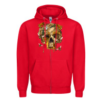 Red Flower Skeleton Bees Zipper Hoodie - RanaPortraitStore