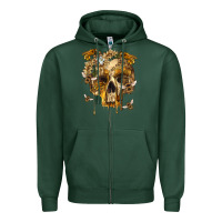 Sports Green Flower Skeleton Bees Zipper Hoodie - RanaPortraitStore