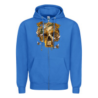 True Royal Flower Skeleton Bees Zipper Hoodie - RanaPortraitStore