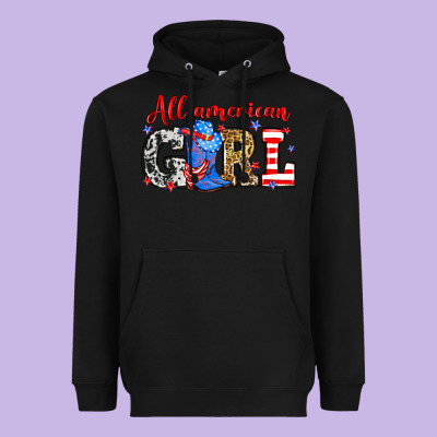 All American Girl Heavyweight Hoodie Designed By Neo Western