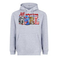 Heather Grey All American girl Heavyweight Hoodie - Neo Western