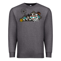 Charcoal Heather ky yall western Premium Sweatshirt - CowhideDigitalArt