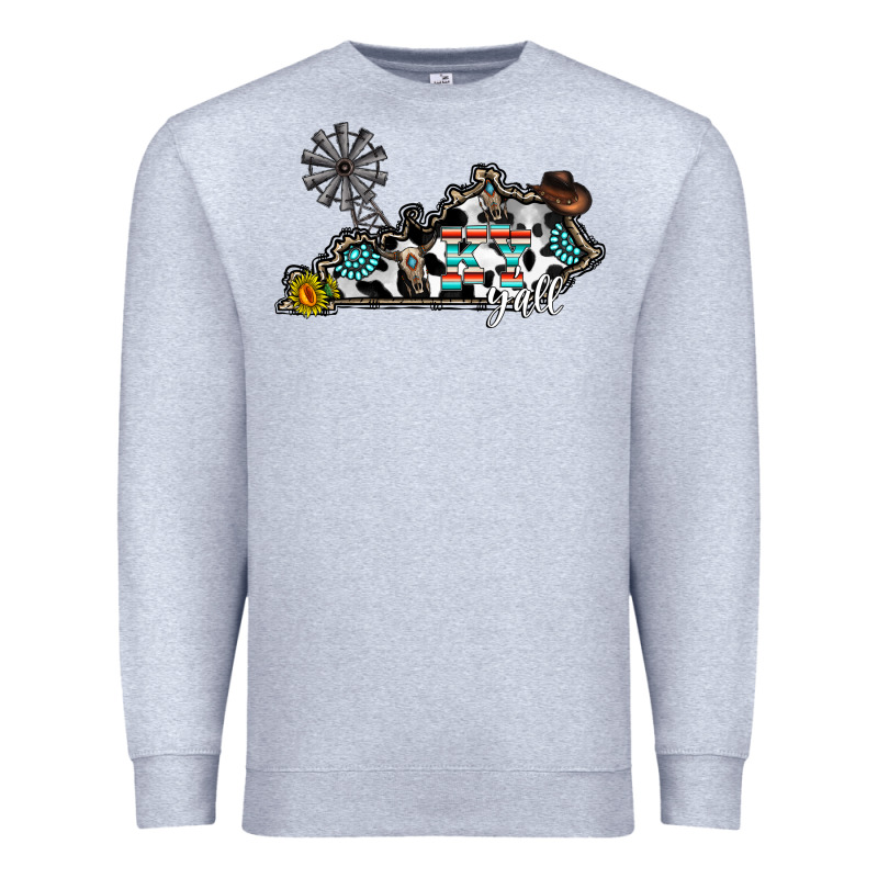 Ky Yall Western Premium Sweatshirt by CowhideDigitalArt | Teevron