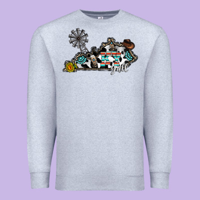 Ky Yall Western Premium Sweatshirt Designed By Cowhidedigitalart