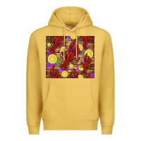 Antique Gold mardi gras crawfish and lemons Premium Hoodie - Jasminsmagicworld
