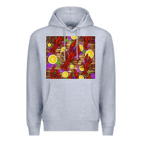 Heather Grey mardi gras crawfish and lemons Premium Hoodie - Jasminsmagicworld