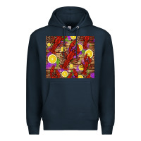 Navy mardi gras crawfish and lemons Premium Hoodie - Jasminsmagicworld
