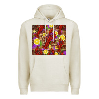 Oatmeal Heather mardi gras crawfish and lemons Premium Hoodie - Jasminsmagicworld