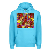 Ocean Blue mardi gras crawfish and lemons Premium Hoodie - Jasminsmagicworld