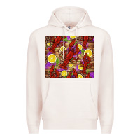 Pale Pink mardi gras crawfish and lemons Premium Hoodie - Jasminsmagicworld