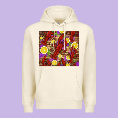 Mardi Gras Crawfish And Lemons Premium Hoodie Designed By Jasminsmagicworld