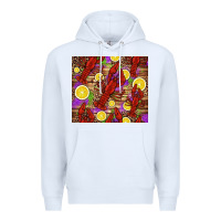 White mardi gras crawfish and lemons Premium Hoodie - Jasminsmagicworld