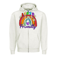 Oatmeal Heather lgbtq friendly Zipper Hoodie - Zillion Design Studio