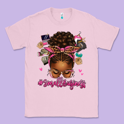 Classic Tee small business afro messy bun
