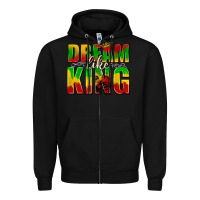 Black dream like king with crown Zipper Hoodie - texasbilliewilder