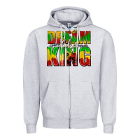 Heather Grey dream like king with crown Zipper Hoodie - texasbilliewilder