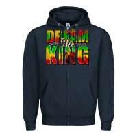 Navy dream like king with crown Zipper Hoodie - texasbilliewilder