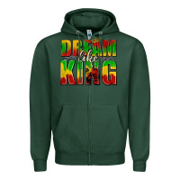 Sports Green dream like king with crown Zipper Hoodie - texasbilliewilder