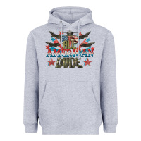 Heather Grey All American dude 4th of July Heavyweight Hoodie - CowGirlArtShop