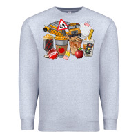 Heather Grey School Bus Coffee Cups Premium Sweatshirt - FaDigitalArtStudio