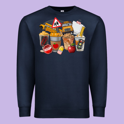 School Bus Coffee Cups Premium Sweatshirt Designed By Fadigitalartstudio