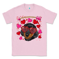 Bubblegum Pink valentine's day  dachshund puppy Classic Tee - RanaPortraitStore