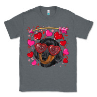 Charcoal Heather valentine's day  dachshund puppy Classic Tee - RanaPortraitStore